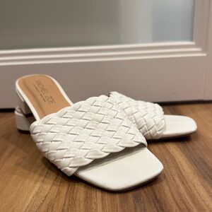 Rachel Zoe White Braided Mules